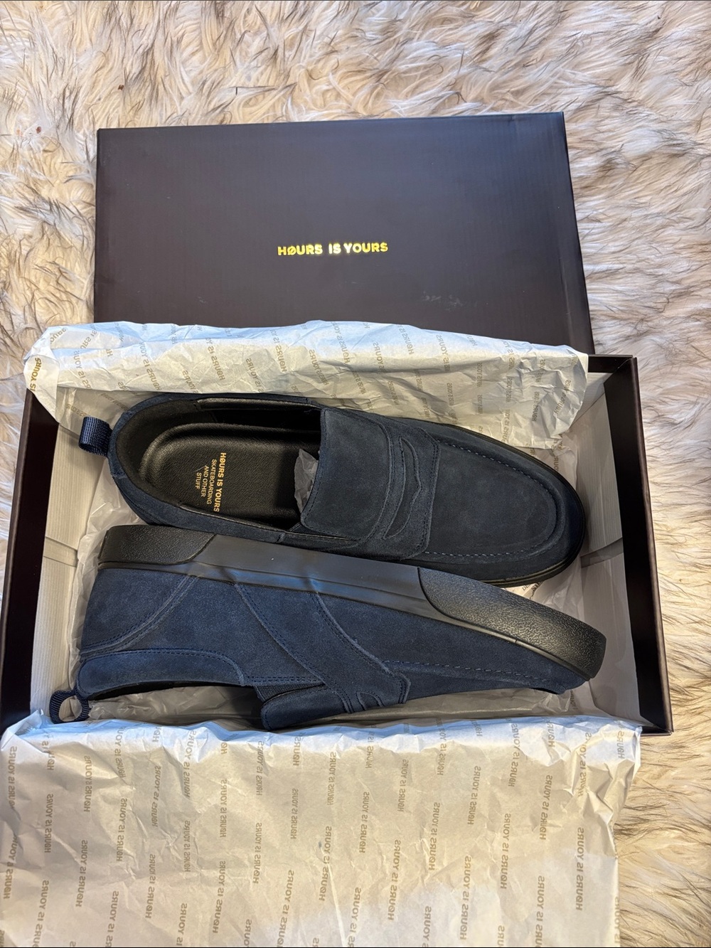 Men's Hours is Yours Navy Suede Slip-On Casual Loafers